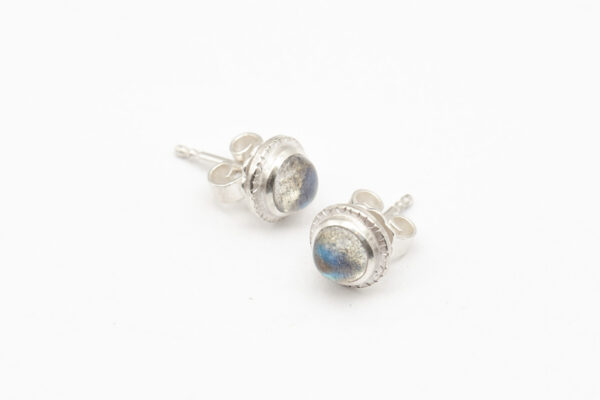 Labradorit Ohrstecker in Silber