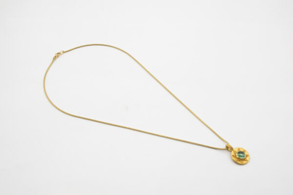 Turmalin Anhänger in Gold mit Stern-Granulation