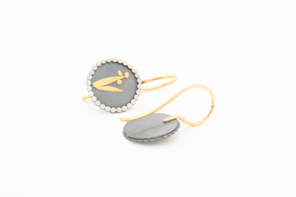 Ohrhänger in Silber mit Feingold Muster